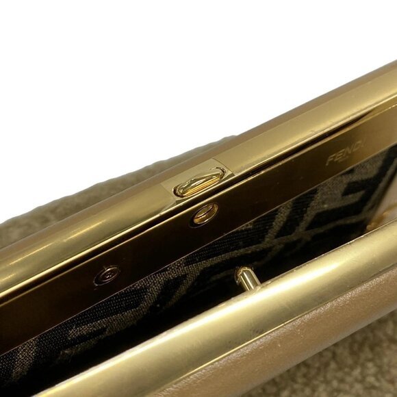 Auth FENDI First Medium Bag 8BP127 Light Brown Brown Mouton Leather Shoulder Bag - Picture 11 of 16